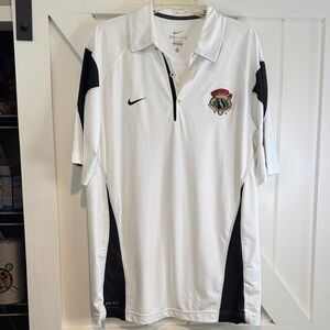 Nike Men’s White and Black Polo with Embroidered Crest